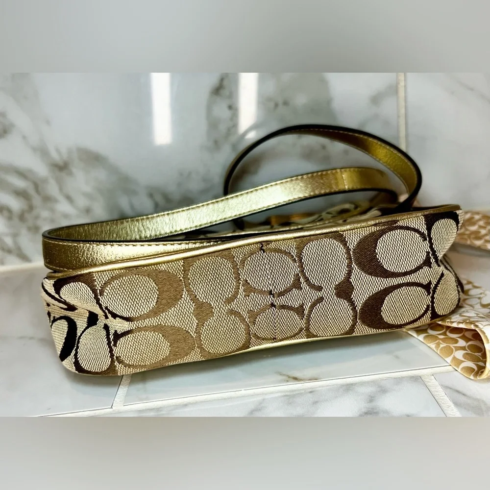 Coach Signature Penny Flap Shoulder Bag with Scarf - Vintage